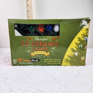 Christmas Vintage‎ Multicolor Indoor/Outdoor 24 Ft Transparent String C7 LIGHTS